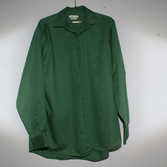 BRAND NEW- Van Heusen Dress Shirt-Hunter Green - Picture 1 of 5